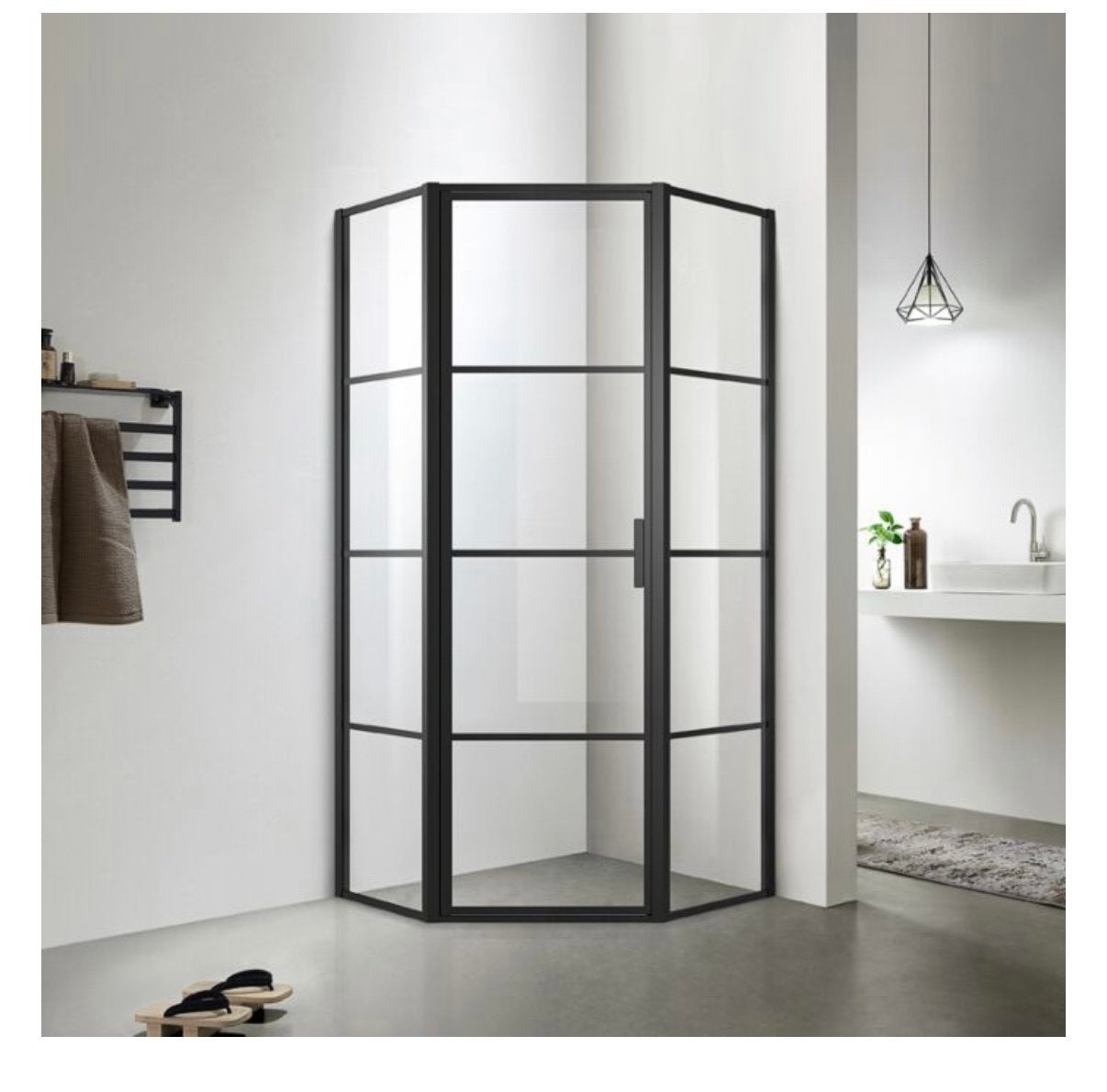 Douchewand 5-hoek 90*90, Ophalen, Nieuw, Douche