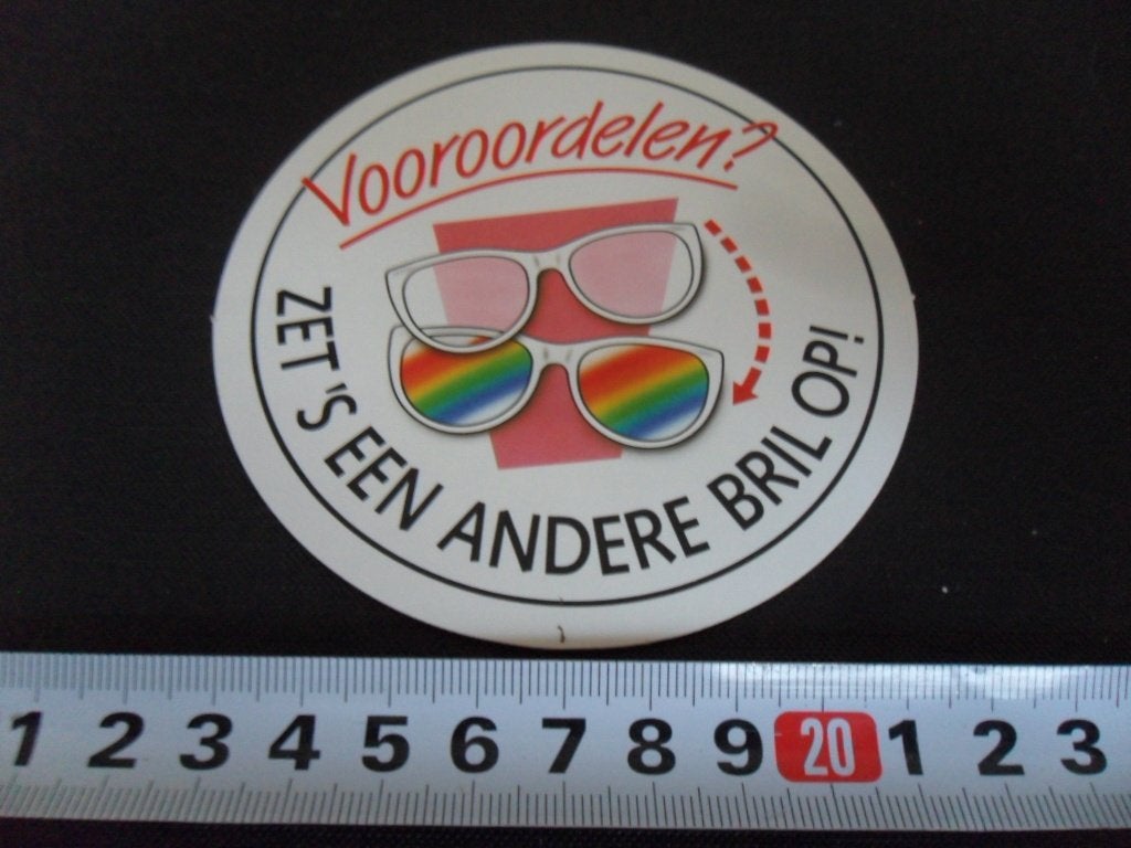 sticker Vooroordelen ? zet 's een andere bril op ! *, Verzamelen, Ophalen of Verzenden, Zo goed als nieuw