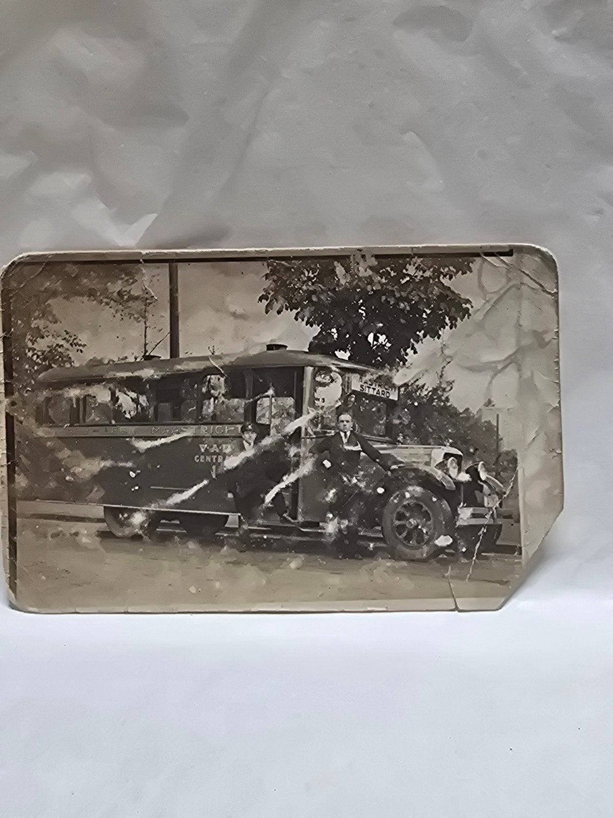 Vintage Foto: Bus met passagiers, voor 1940, Ophalen of Verzenden