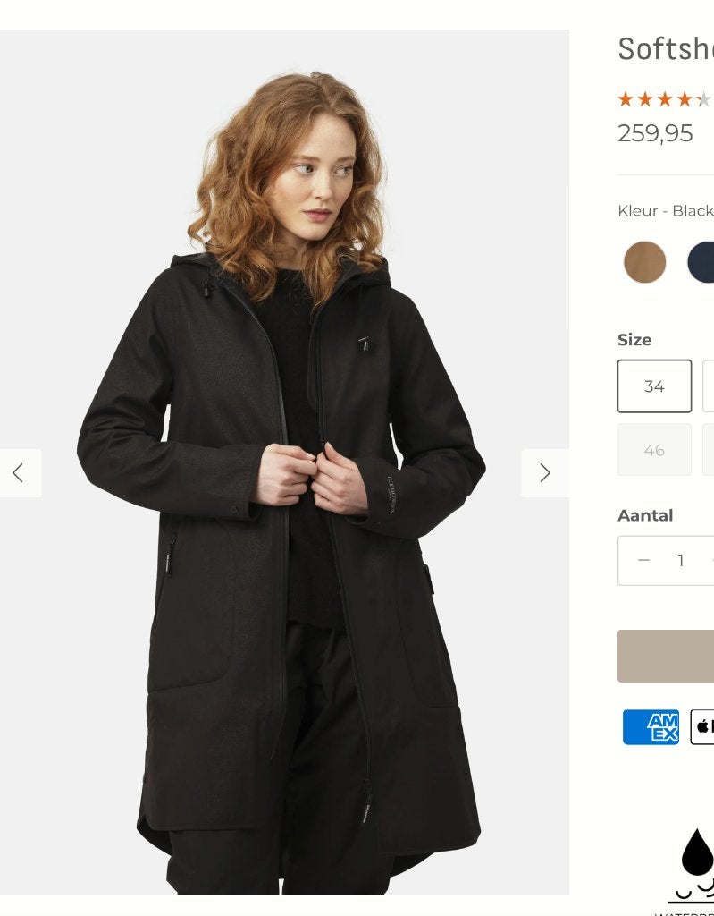 Ilse jacobsen rain 128 regen jas soft shell nieuw 48 zwart, Ophalen of Verzenden, Nieuw, Maat 46/48 (XL) of groter, Zwart
