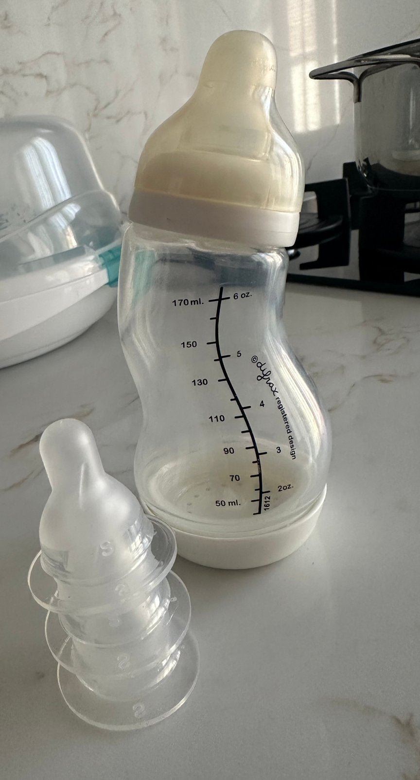 Kleine difrax fles, Kinderen en Baby's, Babyvoeding en Toebehoren, Ophalen of Verzenden, Zo goed als nieuw, Overige typen