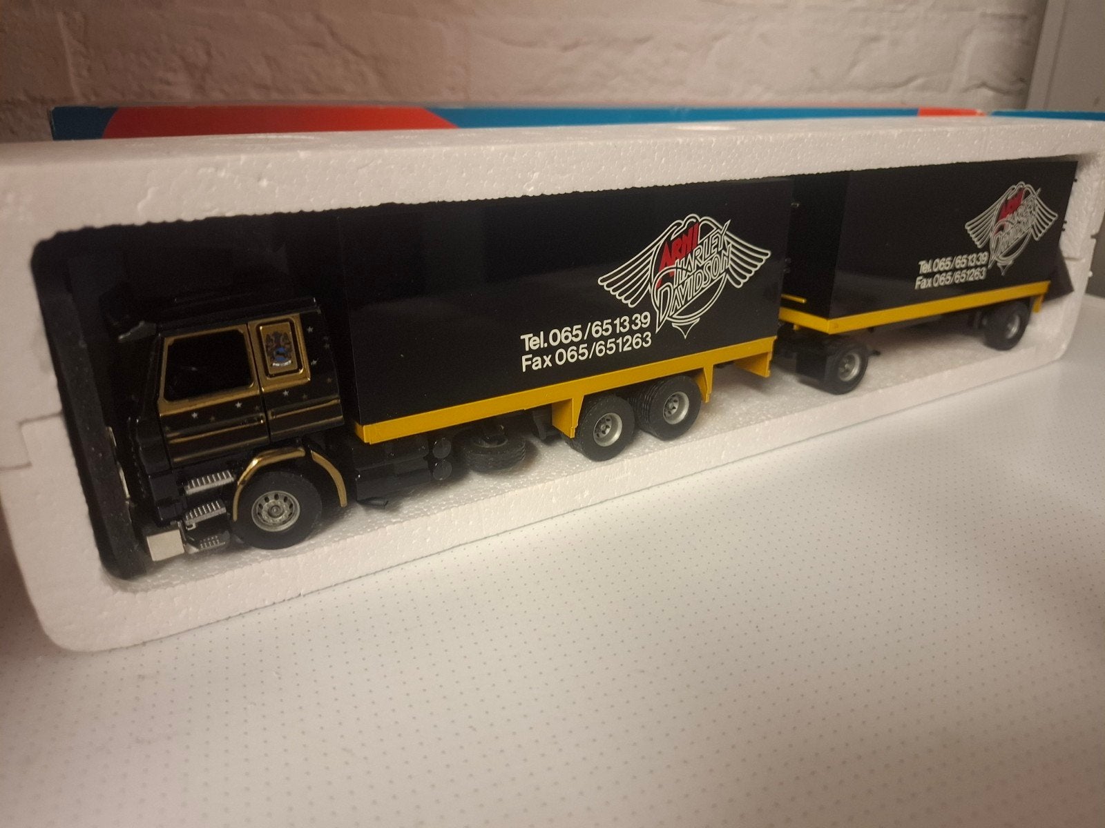 Scania 143 Harley Davidson Tekno 1:50, Ophalen of Verzenden, Zo goed als nieuw, Bus of Vrachtwagen, Tekno