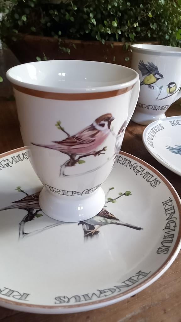 servies door ELLES hollandse vogels 6x, Ophalen of Verzenden, Zo goed als nieuw, Porselein, Overige stijlen