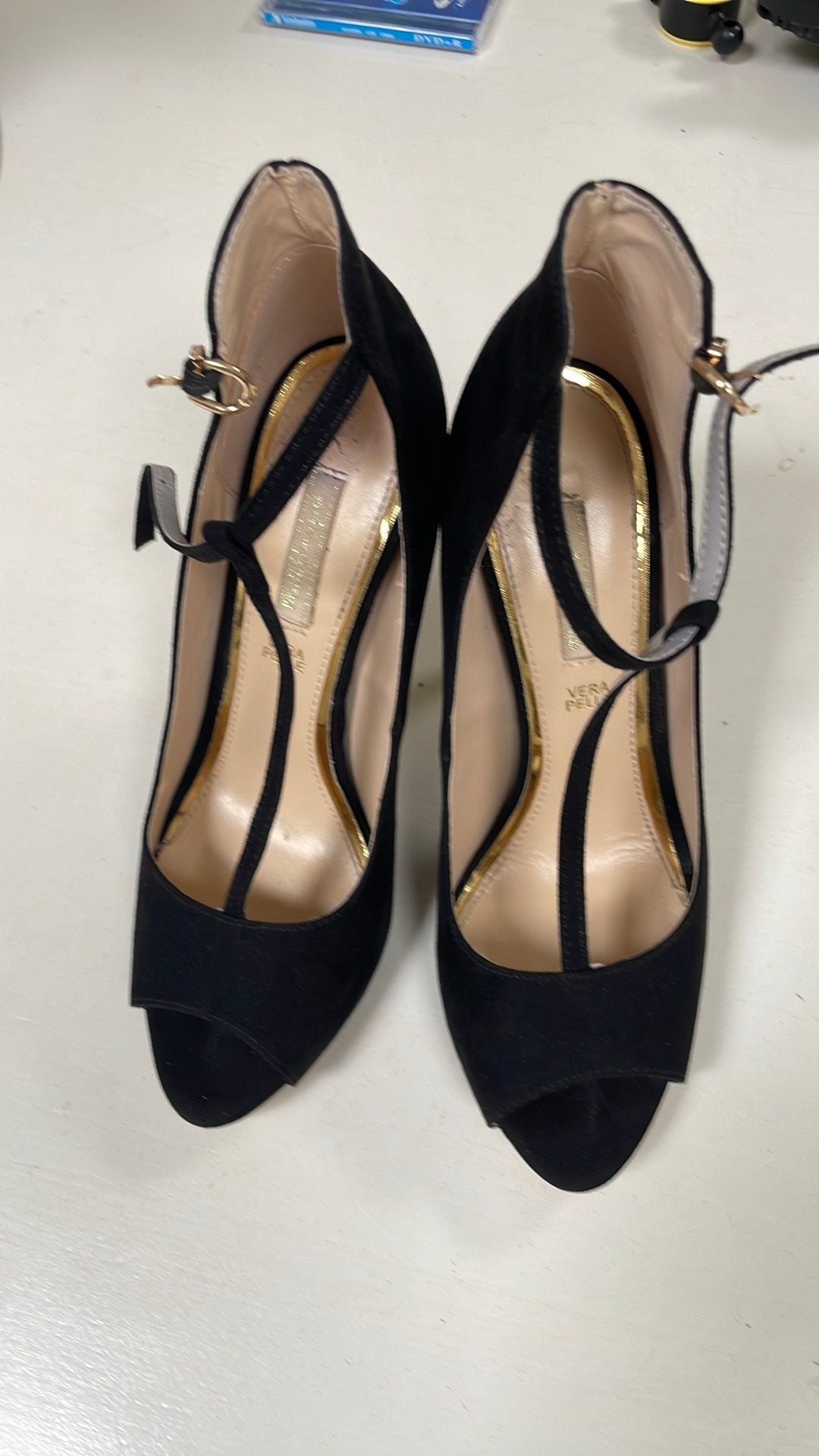 Zwarte Peep-Toe Pumps met Enkelbandje - Maat 40, Ophalen, Pumps, Zwart, Zo goed als nieuw