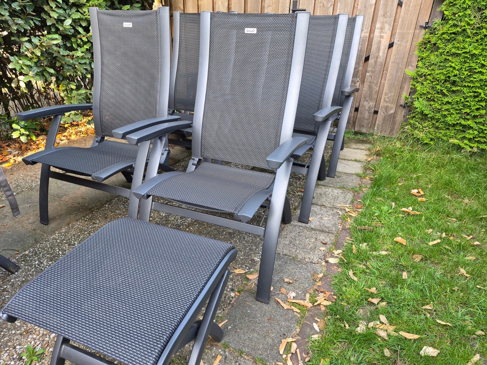 6 nog zeer mooie Hartman Primo standenstoelen, Tuin en Terras, Tuinstoelen, Zo goed als nieuw, Aluminium, Ophalen
