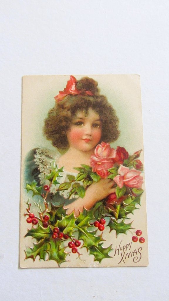 Happy Xmas, Verzamelen, Ansichtkaarten | Themakaarten, Ophalen of Verzenden, Voor 1920, Ongelopen, Feest(dag)