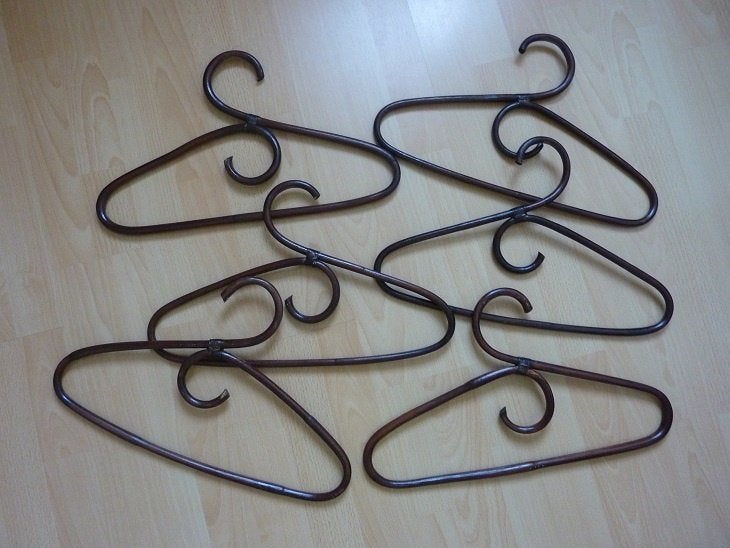 Set van 6 Rotan Bamboe Rattan Kledinghangers Kapstok, Ophalen, Zo goed als nieuw, Overige materialen, Volwassenen