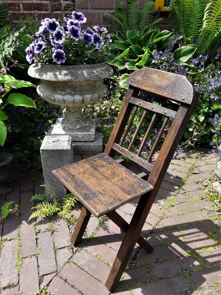 Antieke Engelse Victoriaanse eiken klapstoel c.1890-1910, Ophalen of Verzenden