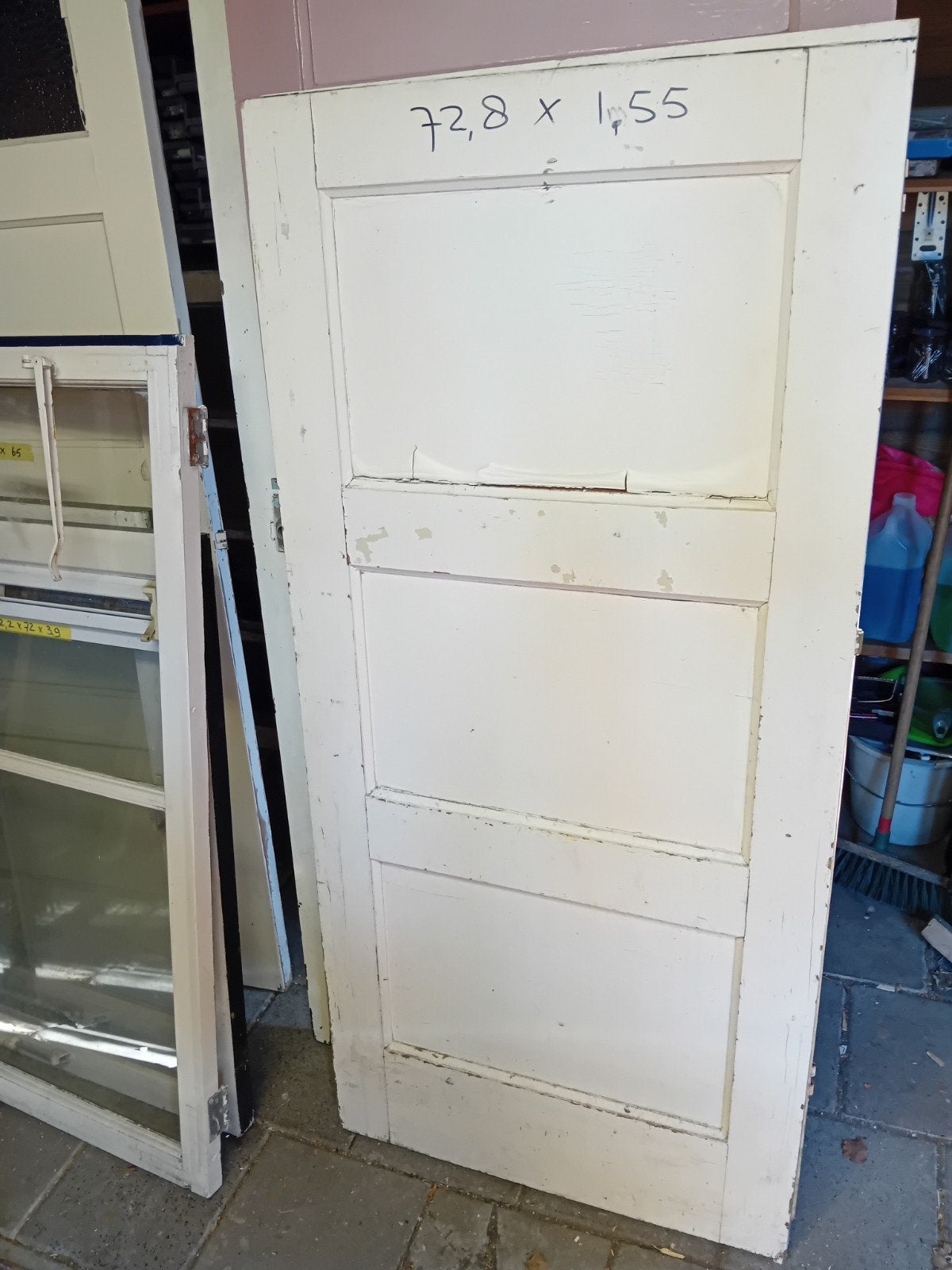 Oude paneeldeur trapkast klein vintage retro, Doe-het-zelf en Verbouw, Ophalen of Verzenden, Gebruikt, Binnendeur, 200 tot 215 cm