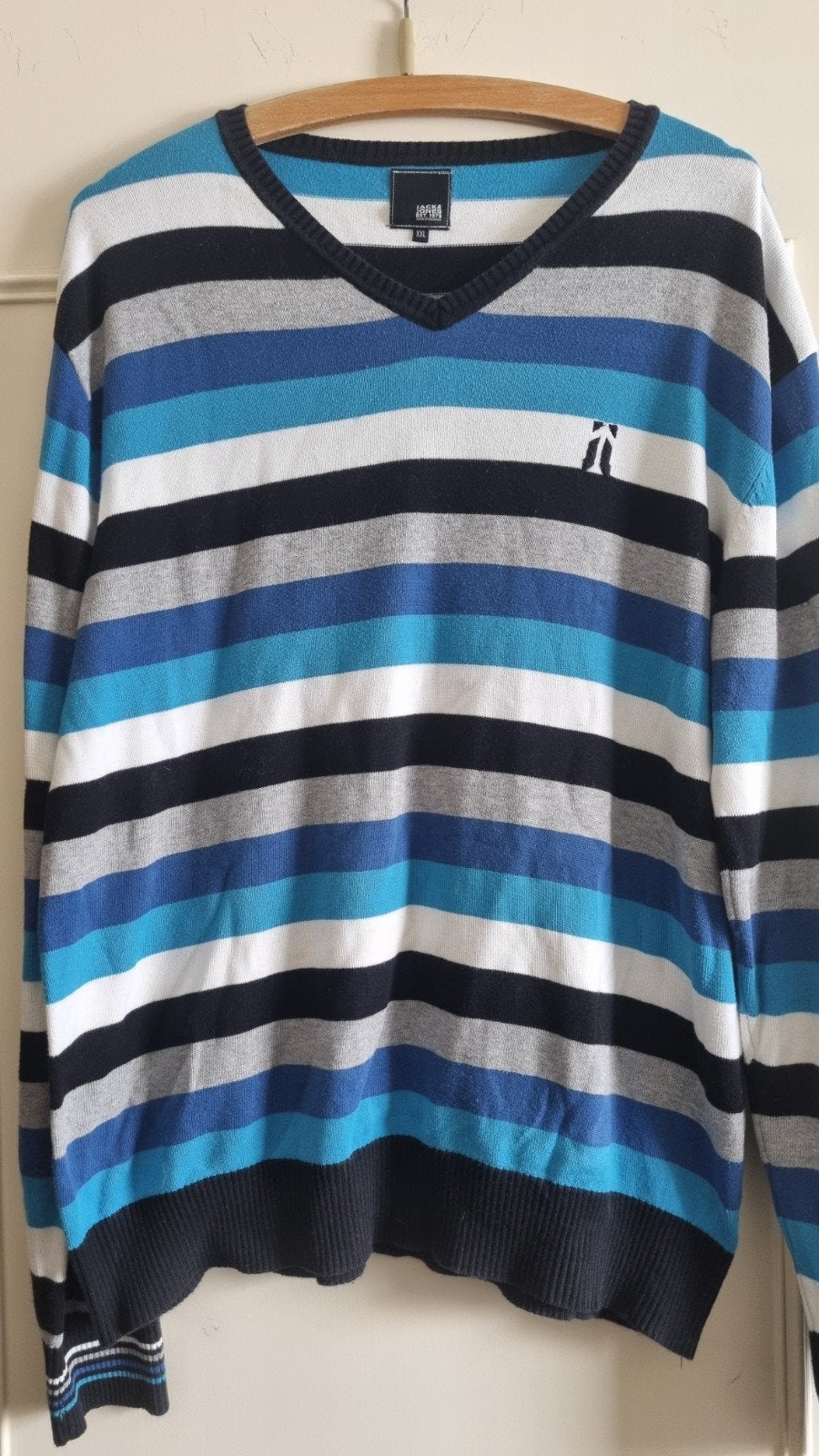 Jack & Jones gestreepte V-hals trui - Maat XXL, Maat 52/54 (L), Meerkleurig, Ophalen of Verzenden, Zo goed als nieuw