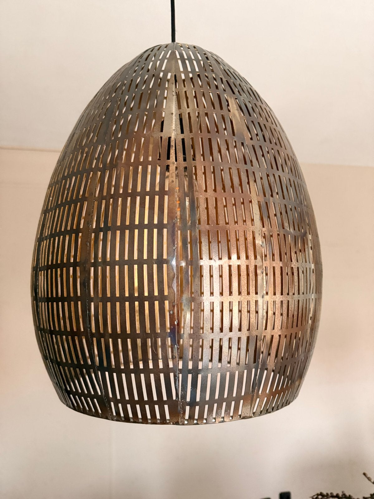 Set van 2 metalen hanglampen - industrieel design, Ophalen, Zo goed als nieuw, Metaal, E27 (groot)