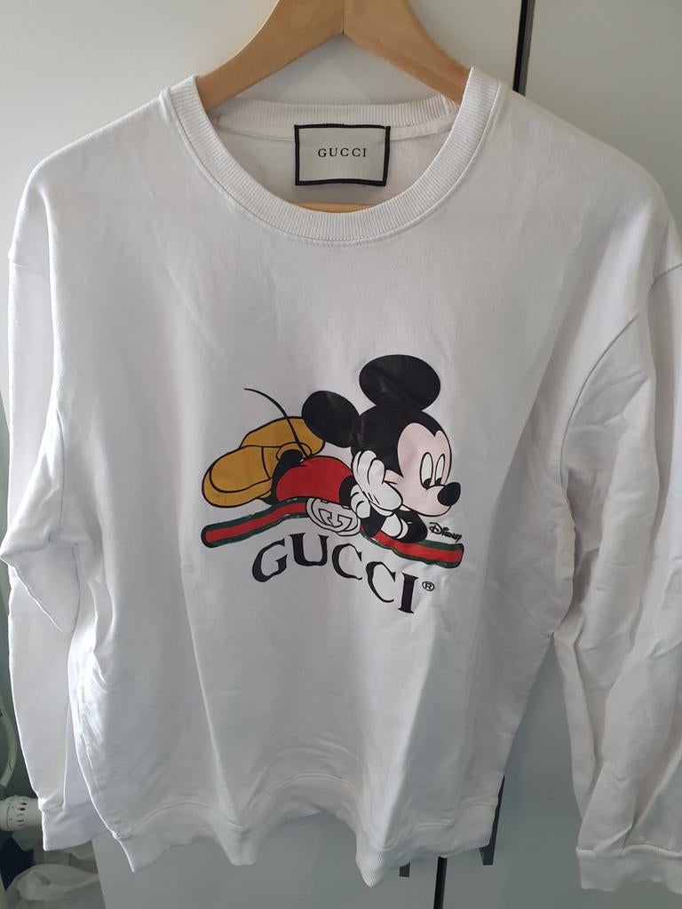 Gucci Mickey Mouse Trui Wit Maat L, Kleding | Heren, Truien en Vesten, Ophalen of Verzenden, Zo goed als nieuw, Wit