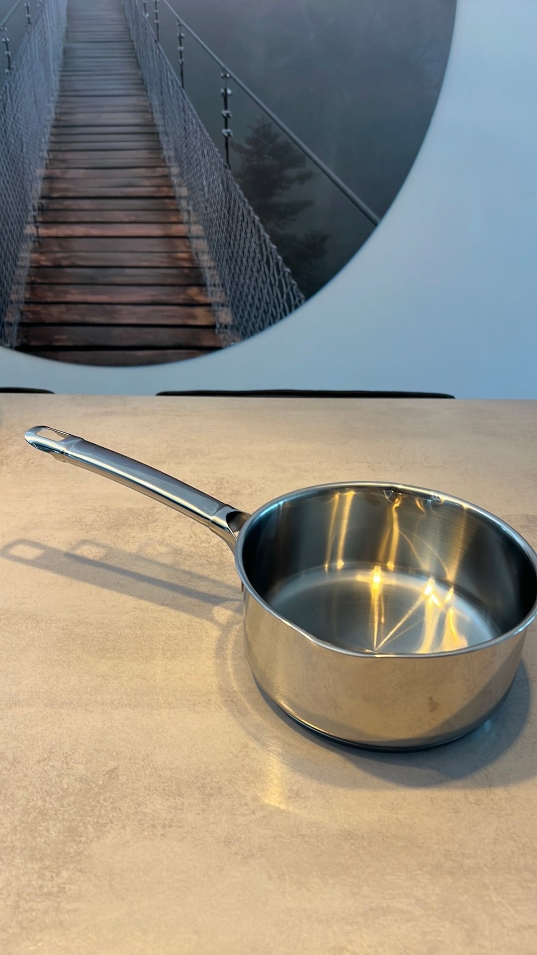 Master Chef steelpan 1,5 liter als nieuw, Huis en Inrichting, Keuken | Potten en Pannen, Ophalen of Verzenden, Zo goed als nieuw