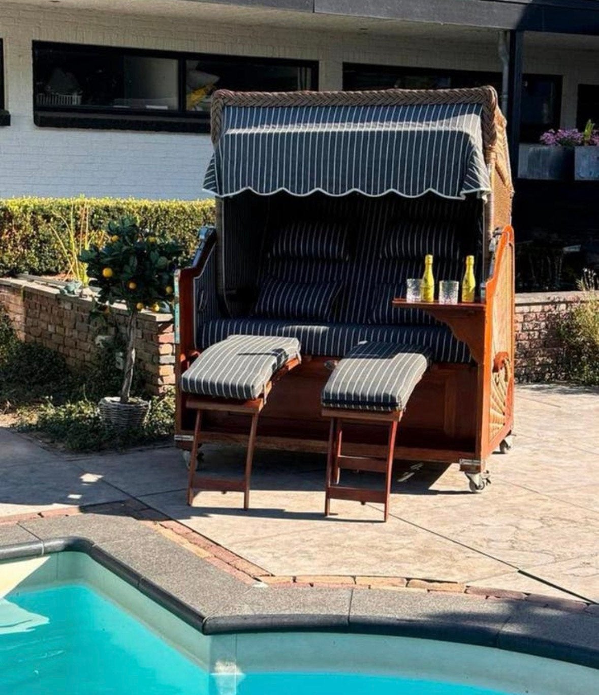 Garden cocon strand stoel, Ophalen, Zo goed als nieuw, Rotan