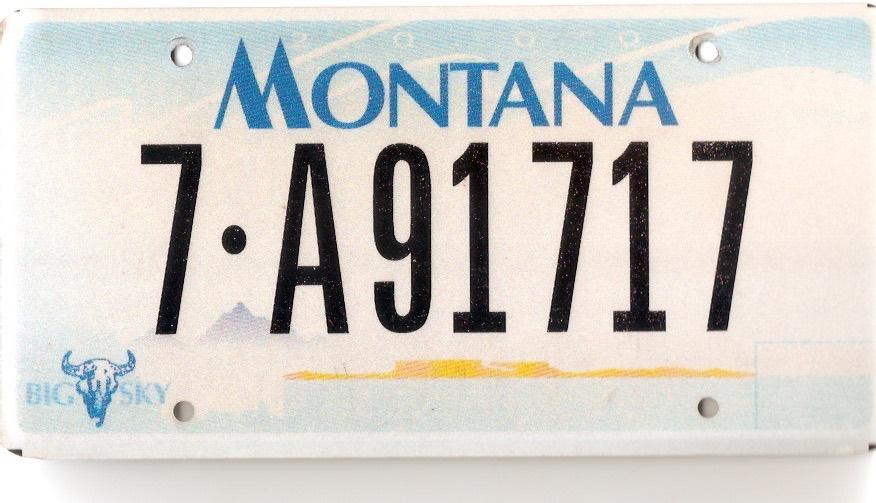 Kentekenplaat Montana, Ophalen of Verzenden, Gebruikt, Auto's