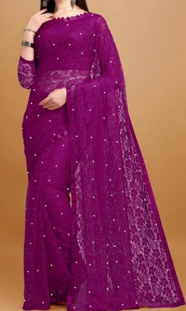sari/saree, Overige typen, Paars, Nieuw, Ophalen of Verzenden