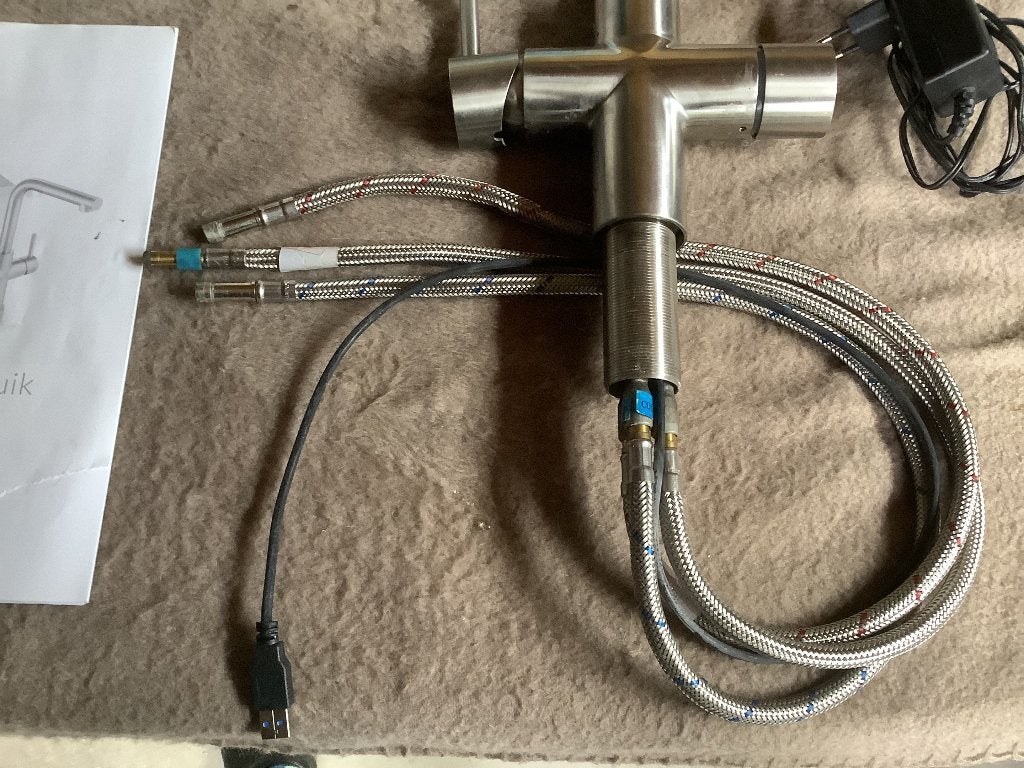 Heetwater mengkraan, 2 liter of meer, Ophalen of Verzenden, Gebruikt, Rvs
