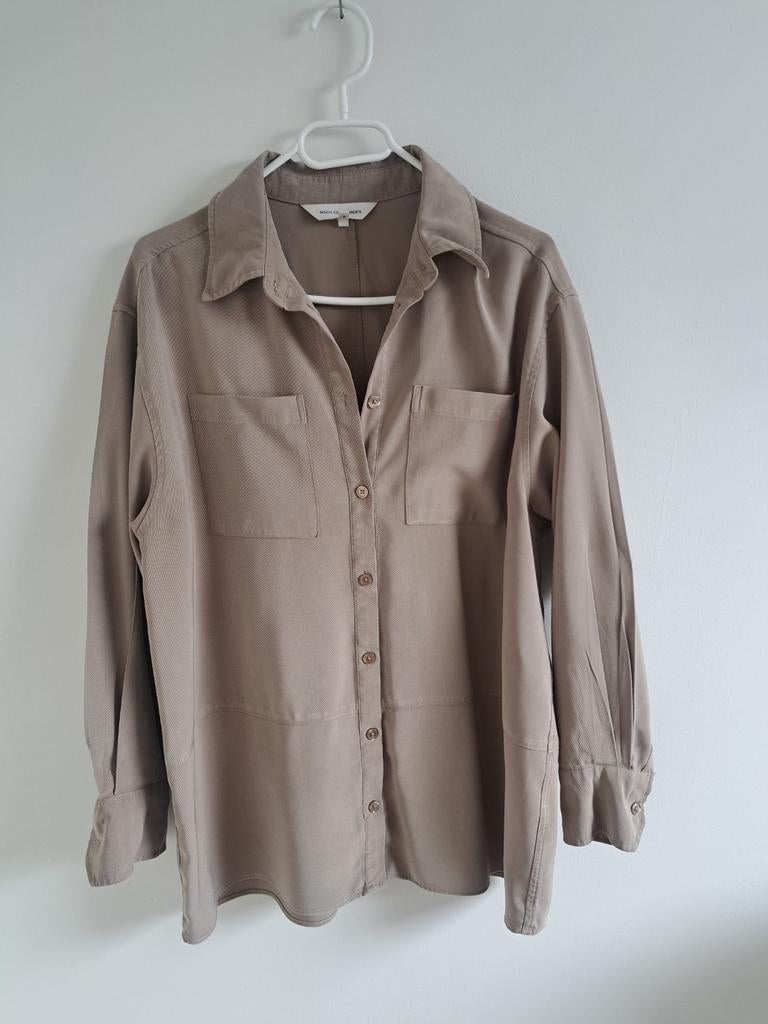 MSCH Copenhagen ribfluwelen blouse maat S/M, Beige, Ophalen of Verzenden, Zo goed als nieuw, Maat 36 (S)