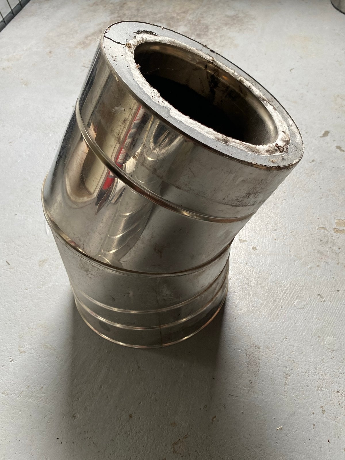 ISODUCT dubbelwandige rookkanaal 150mm onderdelen, Ophalen, Gebruikt, Vrijstaande haard, Houthaard