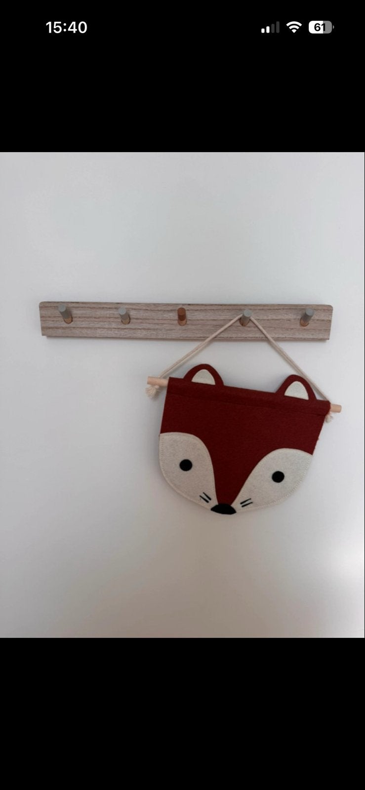 Kinderkapstok met schattige vos hanger - Zo goed als nieuw, Ophalen, Zo goed als nieuw, Minder dan 100 cm, Kinderkapstok