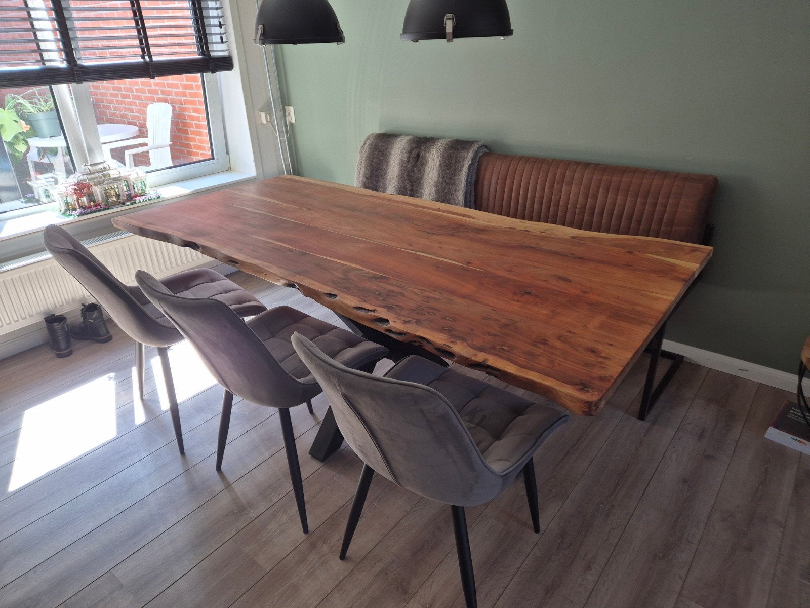 Eetkamerset voor 6 personen: tafel, 3 stoelen en bank, Huis en Inrichting, Complete eetkamers, Ophalen