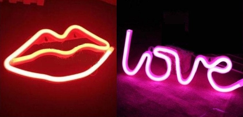 Neon Kus  +  Neon Love, Huis en Inrichting, Lampen | Wandlampen, Ophalen of Verzenden, Nieuw, Kunststof