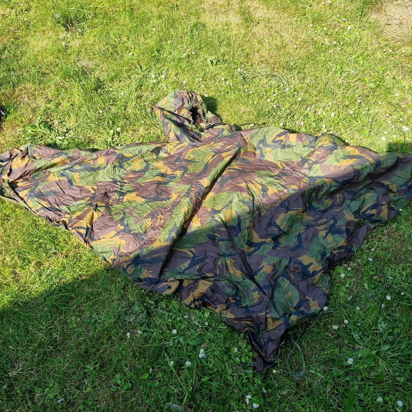 Militair camouflage poncho met capuchon KL, Ophalen of Verzenden, Landmacht, Nederland