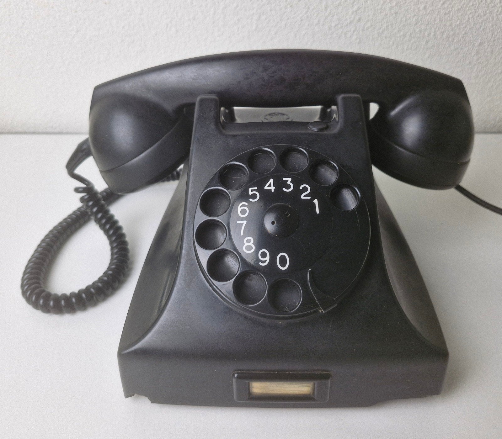 Vintage PTT draaischijf telefoon - Zwart - Jaren '60, Ophalen of Verzenden