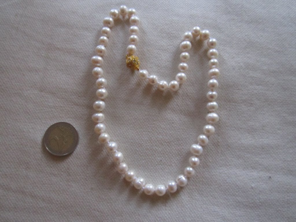 53.   Echte parels zoetwaterparels,  46cm / 9mm, Ophalen, Overige materialen, Ketting