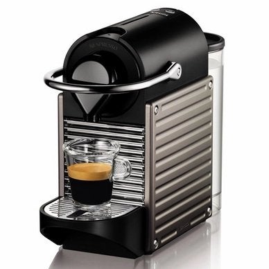 Nespresso Krups Pixie Titan koffiemachine z.g.a.n., Espresso apparaat, Ophalen of Verzenden, Zo goed als nieuw, 1 kopje