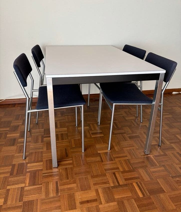 Design Eetkamerset Martin Visser (Tafel TE52 & Stoelen SE07), Ophalen of Verzenden, Zo goed als nieuw, Zwart, Twee