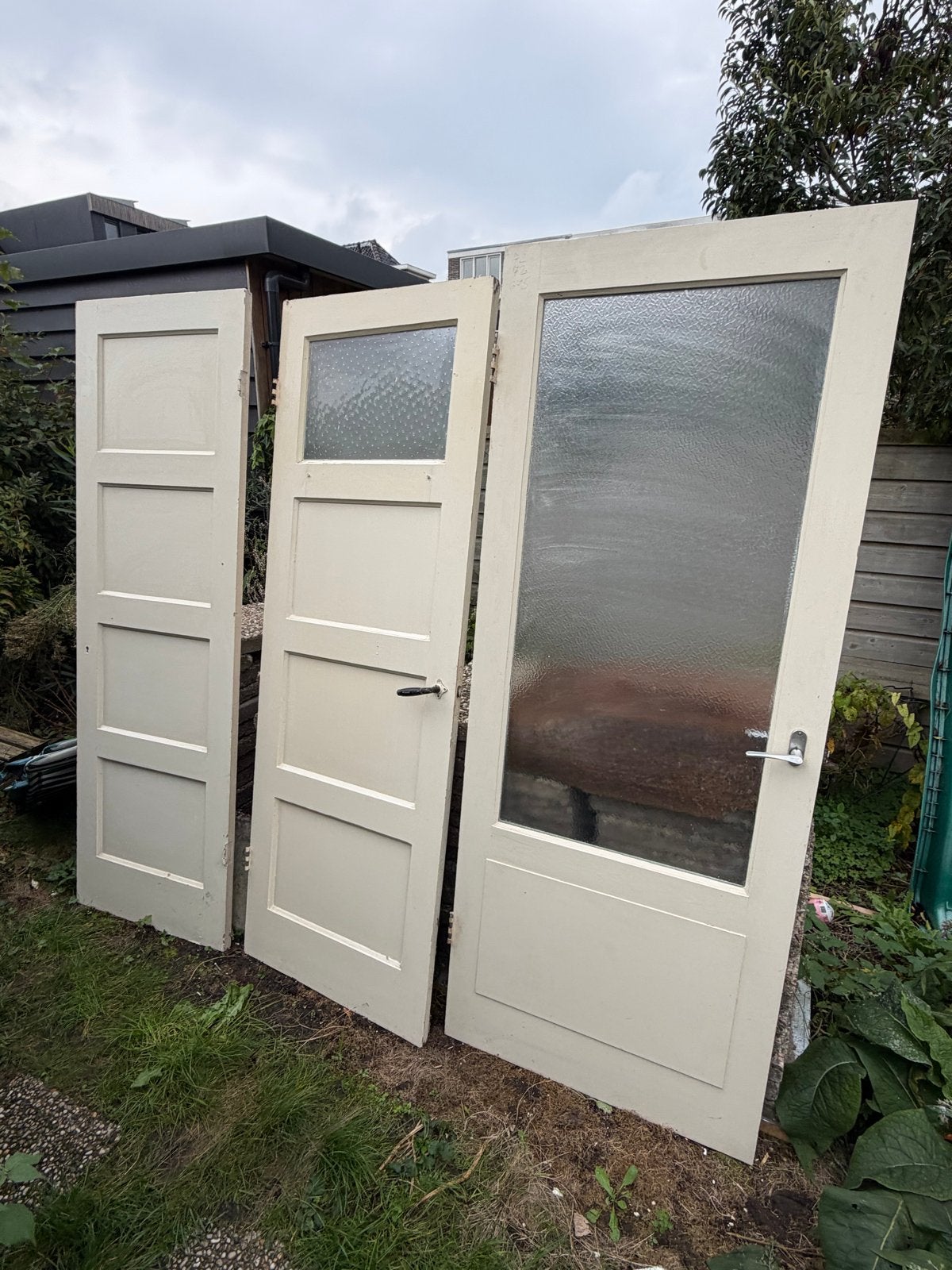 3x jaren 30 paneeldeuren binnen los te koop, Doe-het-zelf en Verbouw, Ophalen, Gebruikt, Minder dan 80 cm, 215 cm of meer