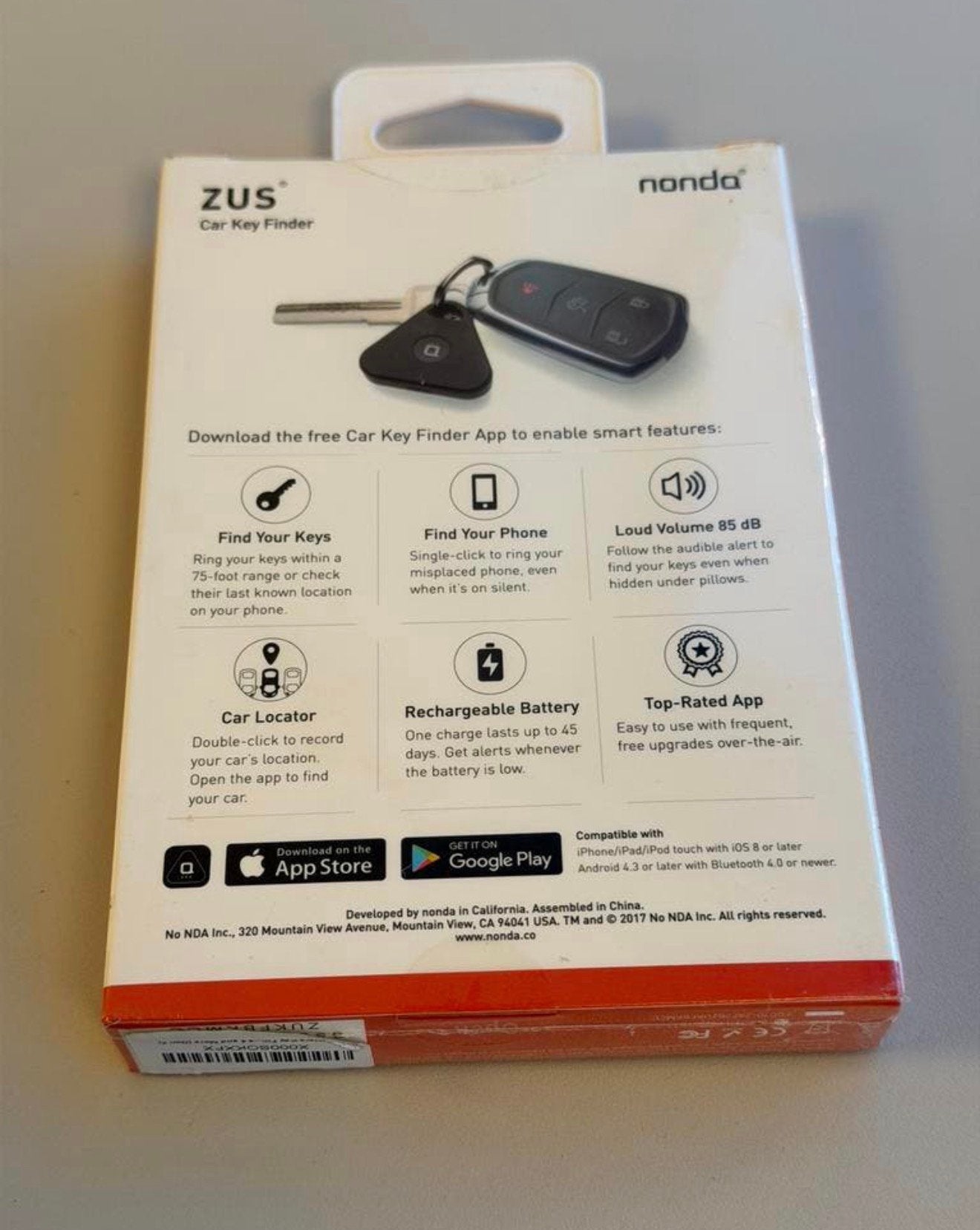 Nonda ZUS Car Key Finder Bluetooth Sleutelzoeker met App !, Nieuw, Ophalen of Verzenden, H, H