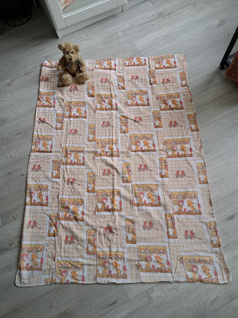 Kinder dekbedovertrek formaat 92-1.26 cm oranje rood bruin, Ophalen of Verzenden, Gebruikt, Jongetje of Meisje, Dekbedovertrek