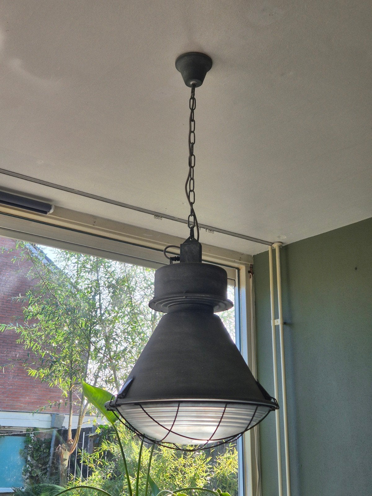 Industriële Hanglamp - Vintage Fabriekslamp, Ophalen, Zo goed als nieuw, E27 (groot)