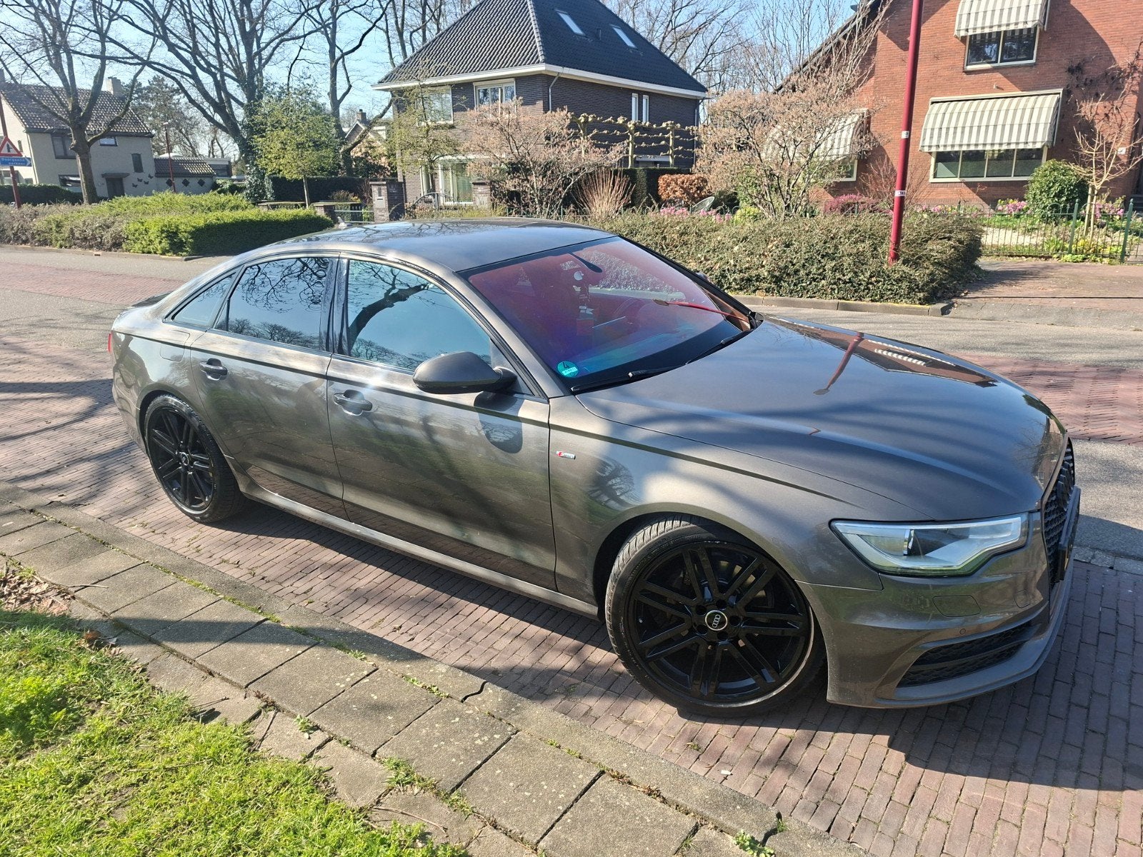 Audi A6 2.0 Tfsi 132KW Multitronic 2012 Grijs s-line, Auto's, Audi, Zwart, 4 cilinders, 179 pk, Leder en Stof
