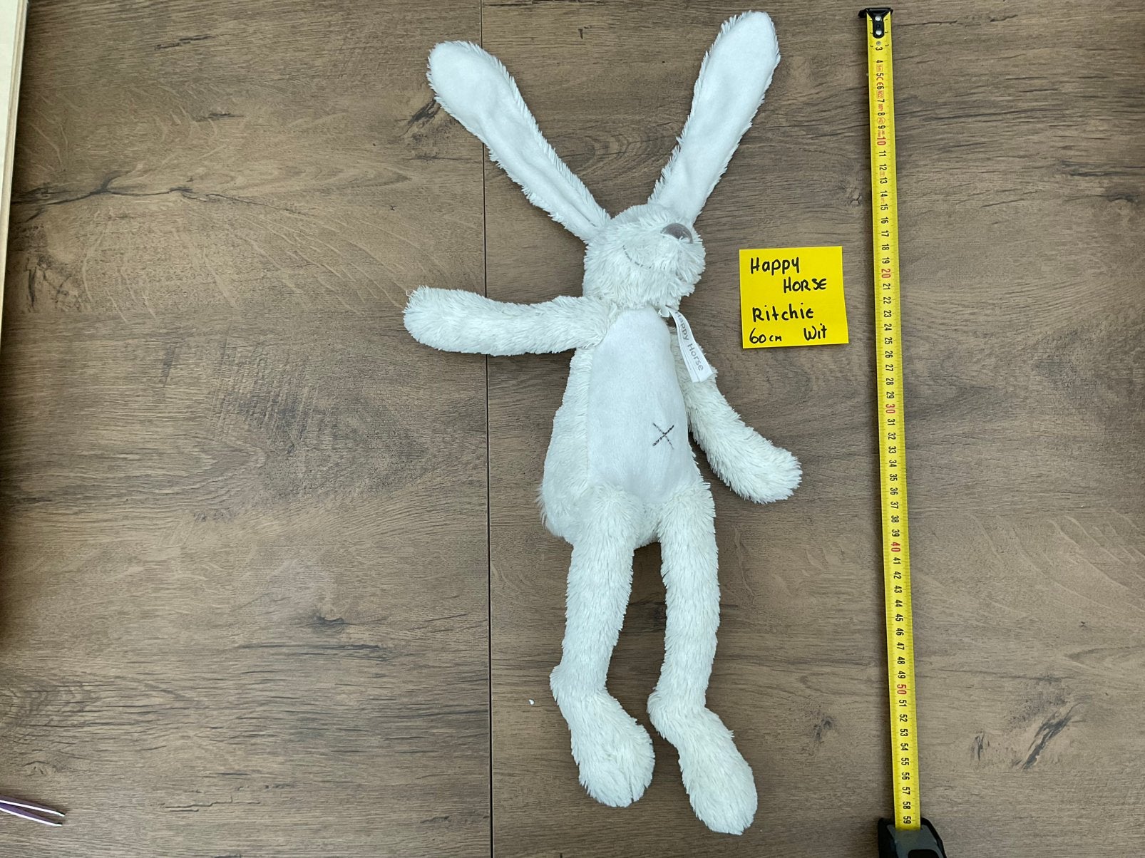 Nieuwe zgan witte Happy Horse grote Ritchie Rabbit ca 60cm, Ophalen, Nieuw, Konijn, Happy Horse