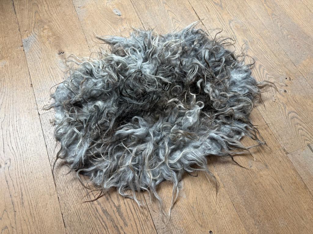 Schapenvacht viltvacht Drents heideschaap wasbaar handmade, Ophalen of Verzenden, Nieuw, Grijs, Natuurlijk materiaal
