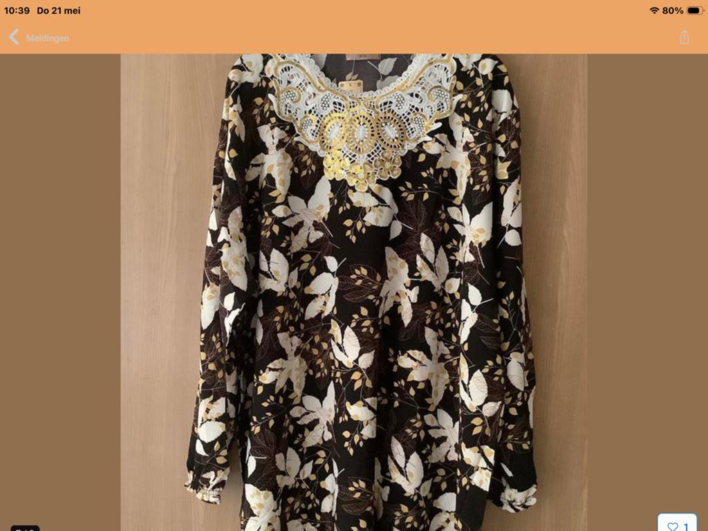 Nieuwe Kaftan / Huisjurk met borduursel - Maat XXXL, Kleding | Dames, Verzenden, Zwart, Maat 46/48 (XL) of groter, Nieuw