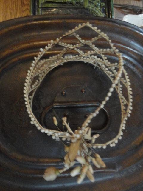 antiek WASSEN BRUIDSKROONTJE / tiara, kroon van was, Antiek en Kunst, Ophalen of Verzenden, Dames