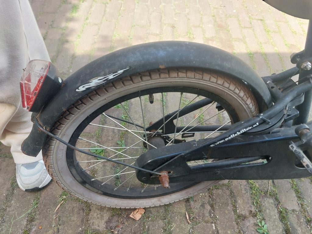 Zwarte kinderfiets met gouden accenten, Ophalen, Terugtraprem, Gebruikt, Onbekend