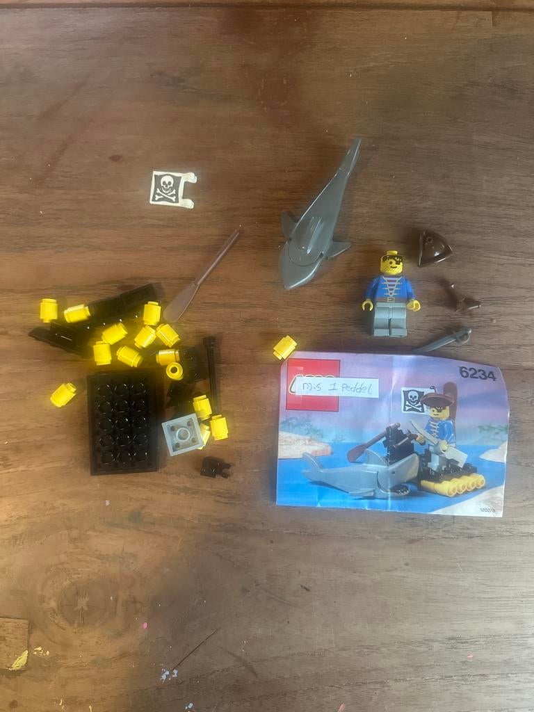 Lego 6234 - Piraten Vlot met Haai (Vintage), Ophalen of Verzenden, Gebruikt, Complete set, Lego