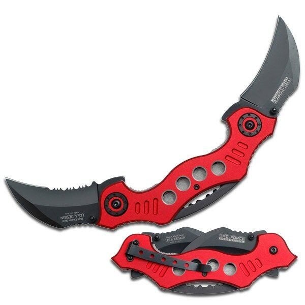Tac Force - Twin Blade - Karambit | Red | Zakmes, Mes of Dolk, Tac Force, Overige soorten, Ophalen of Verzenden