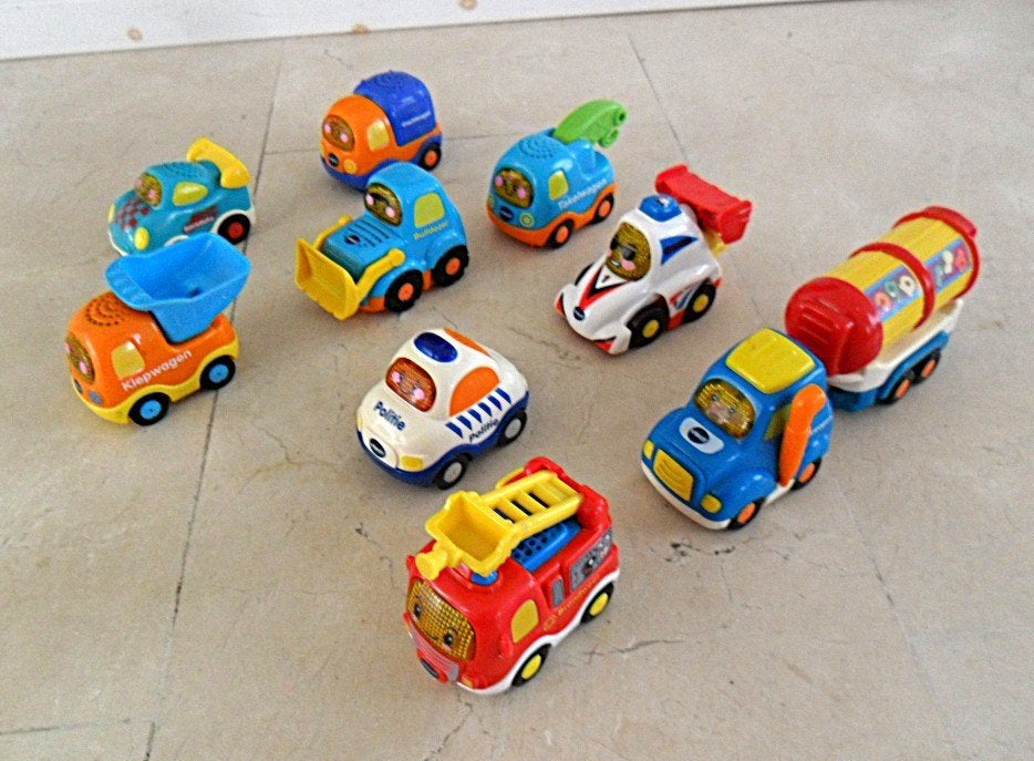 VTech Toet Toet : 9 Auto's + trein Speelgoed Set = 10 stuks, Ophalen, Gebruikt, 2 tot 4 jaar