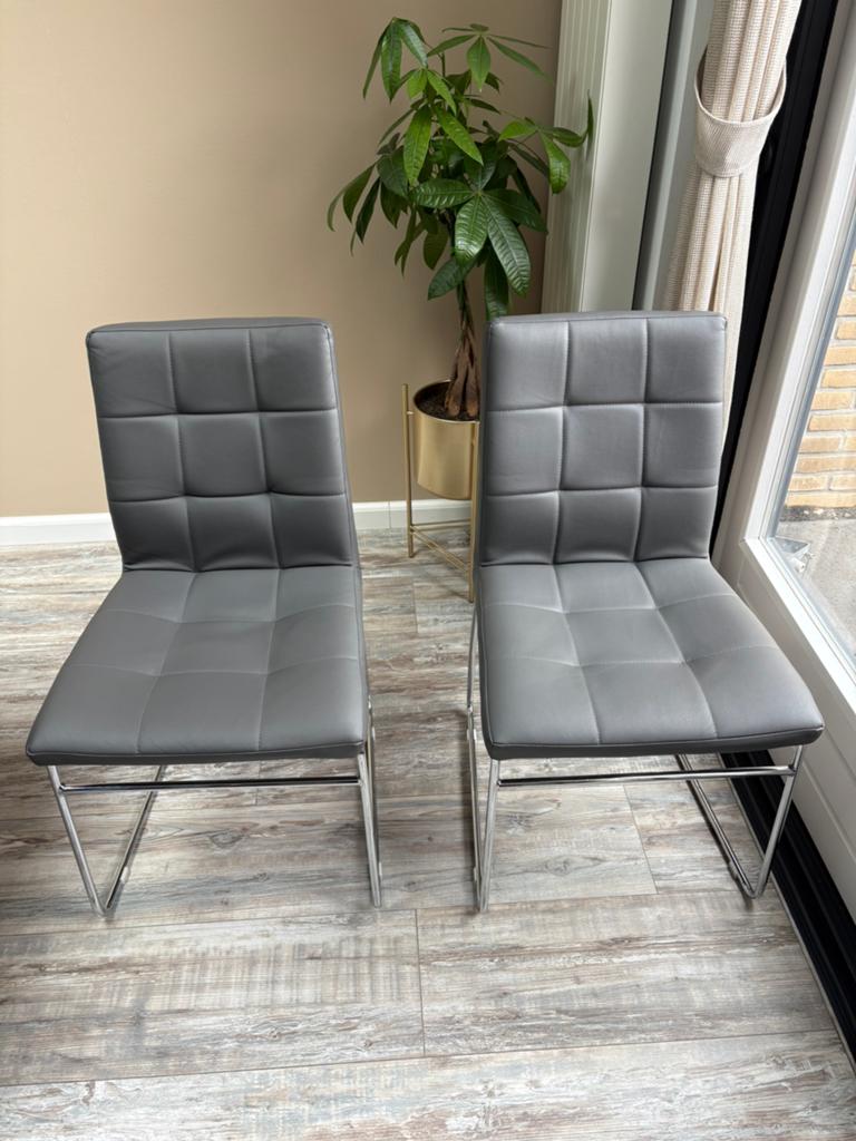 Chicago leenbakker stoelen, Ophalen, Zo goed als nieuw, Grijs, Vier