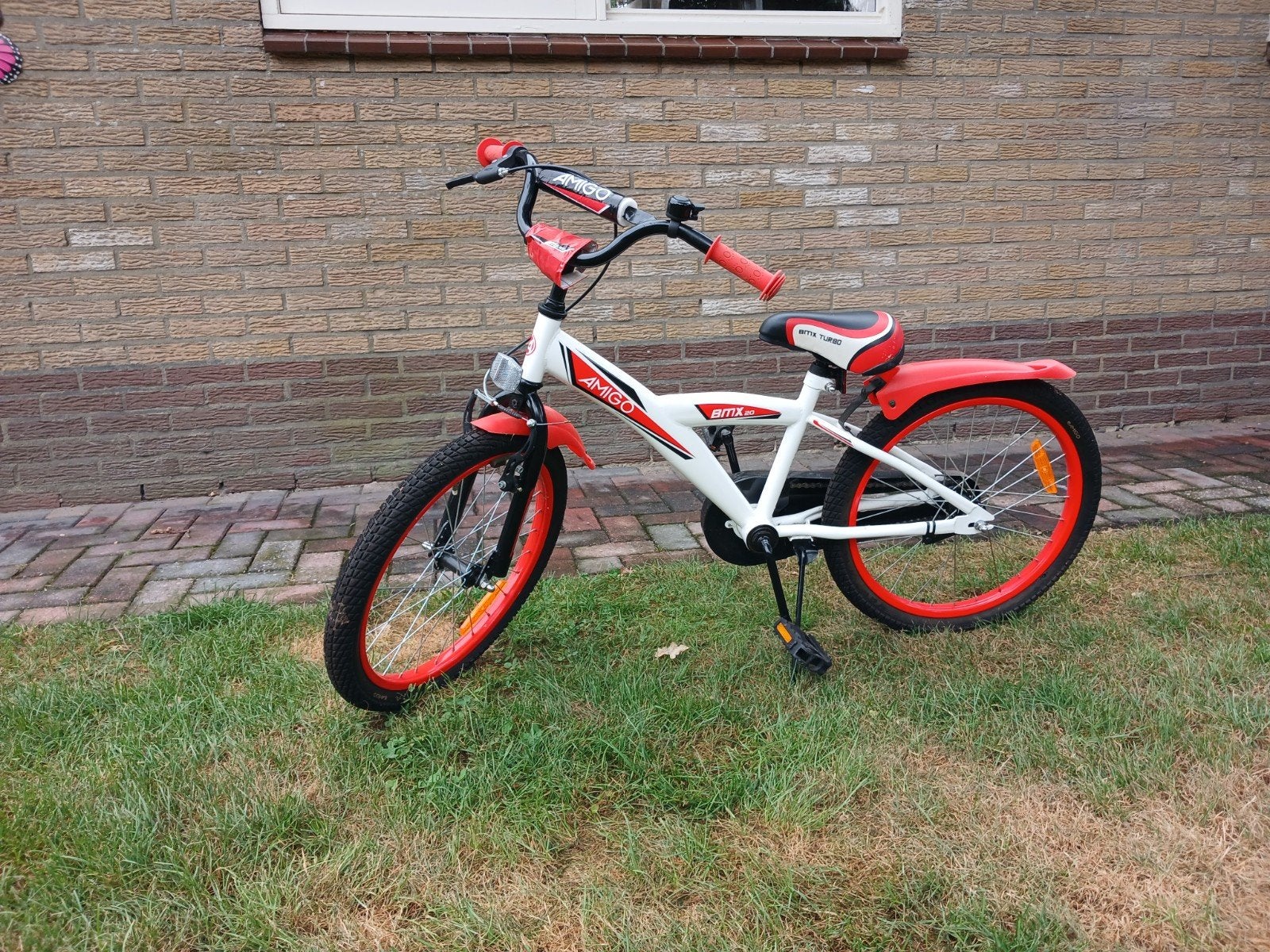 Amigo BMX Turbo kinderfiets 20 inch - Wit/Rood, Ophalen, Terugtraprem, Amigo BMX, 16 tot 20 inch