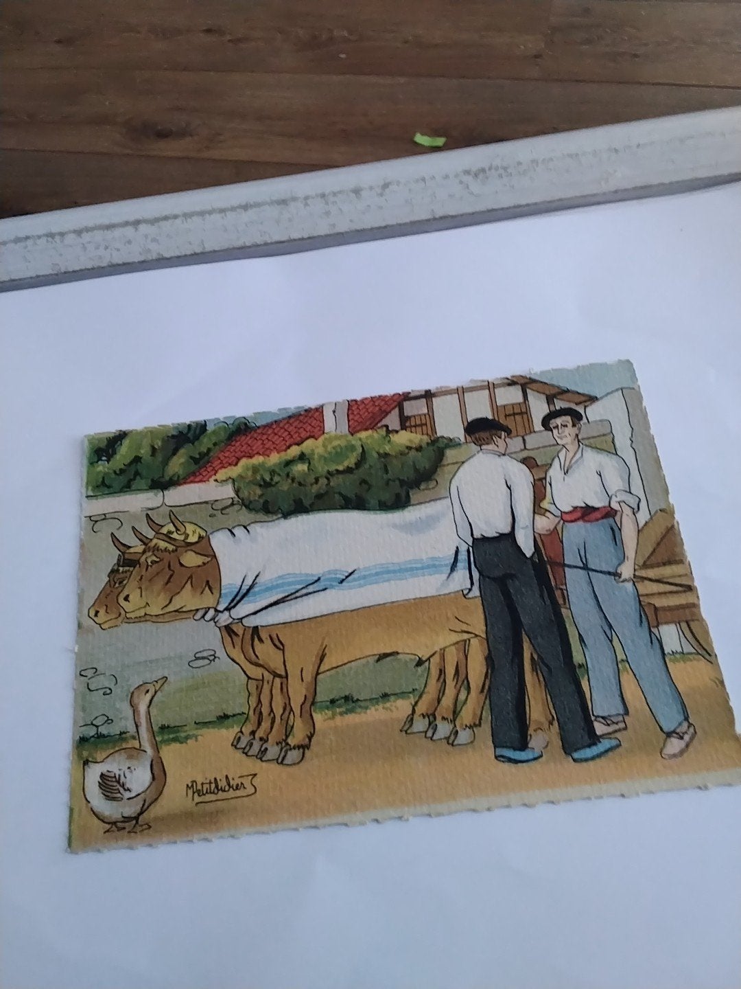 Vintage Ansichtkaart: Au Pays Basque - Attelage Basque, Ophalen of Verzenden