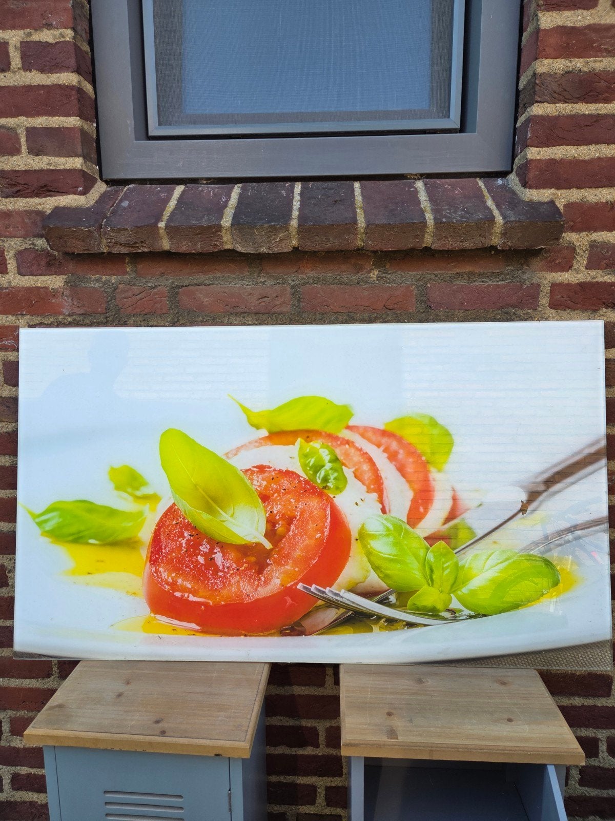 Wanddecoratie Caprese Salade op Glas, Ophalen