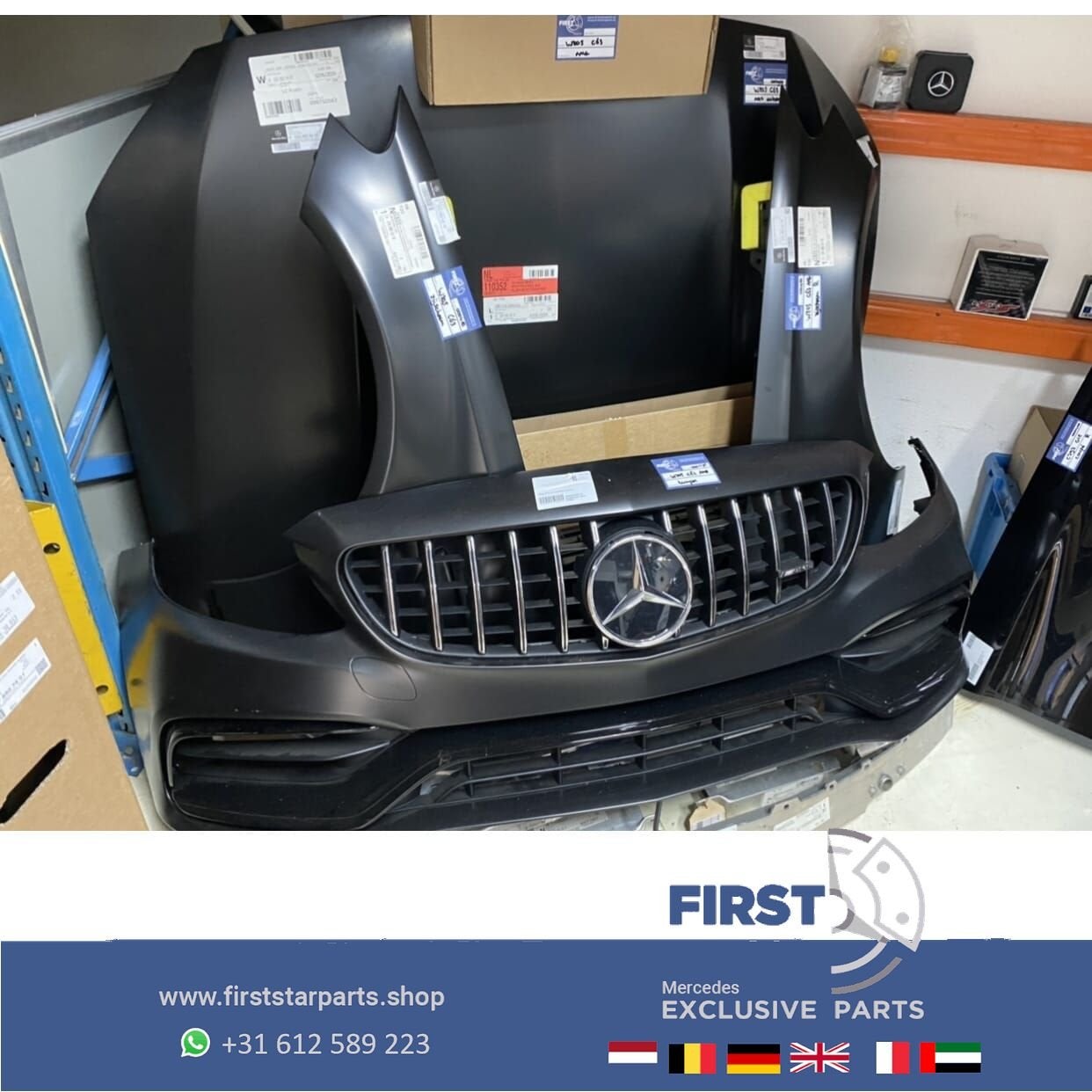 A205 C205 C63 FACELIFT AMG VOORKOP COMPLEET Mercedes C Klass, Gebruikt, -, Voor, Ophalen of Verzenden