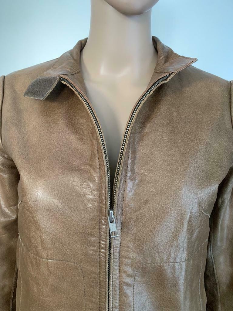 D1201 Vero Moda: maat S=36 echt-leren jasje jas jack bruin, Bruin, Vero Moda, Ophalen of Verzenden, Zo goed als nieuw